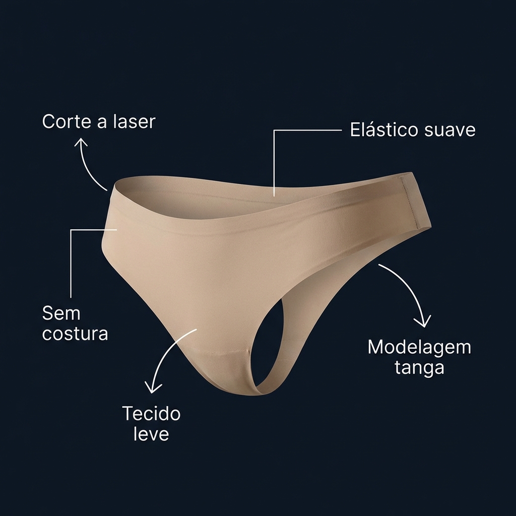 Kit Calcinhas Femininas Sem Costura em Poliamida – Conforto Invisível do 36 ao 44