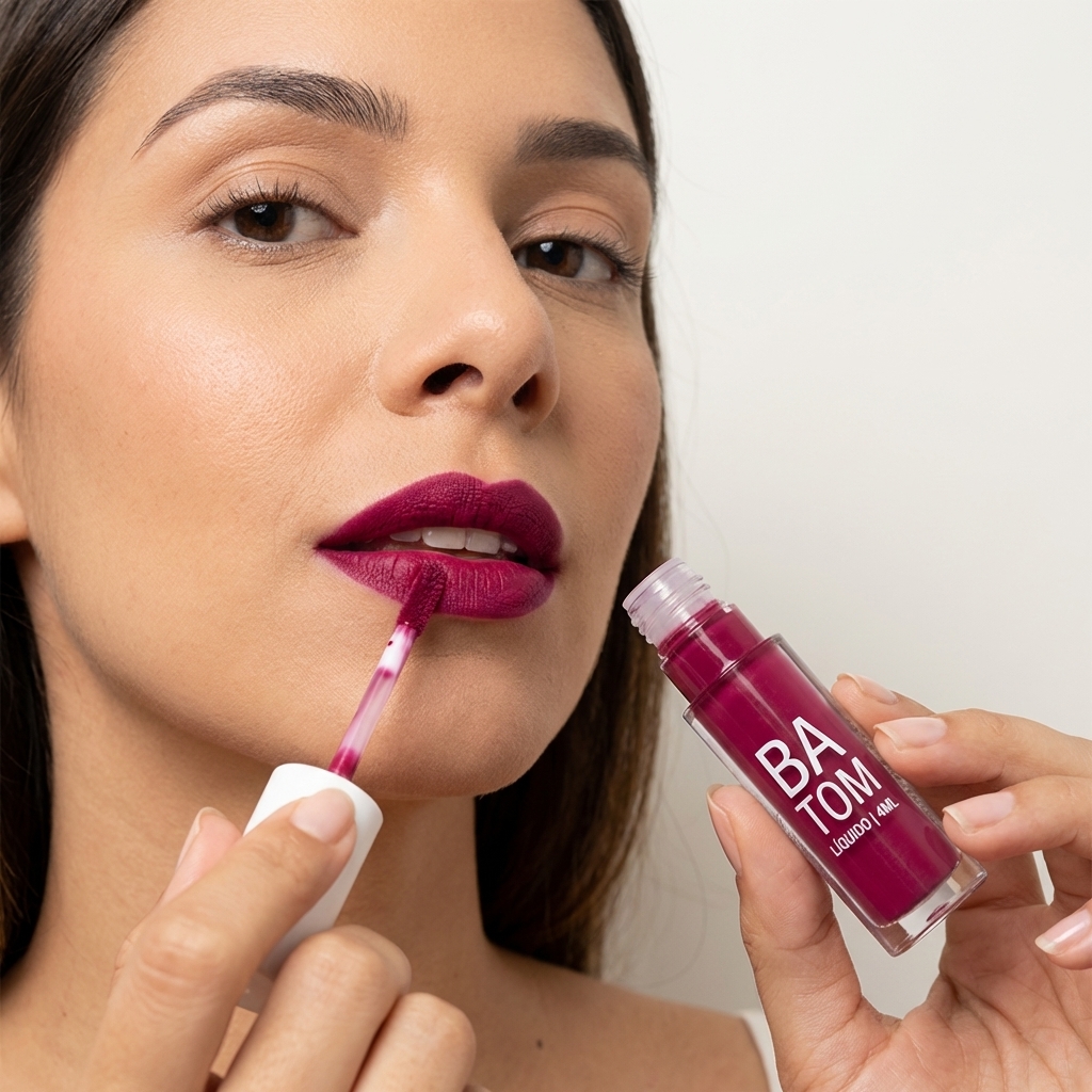 Batom Líquido Semi Matte Vegano Feminino de Longa Duração com Hidratação