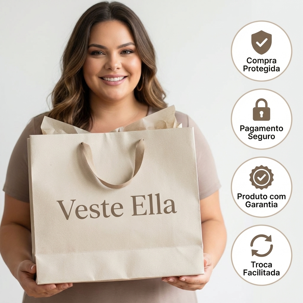 Vestido Mullet Feminino Plus Size em Viscolycra com Manga Curta